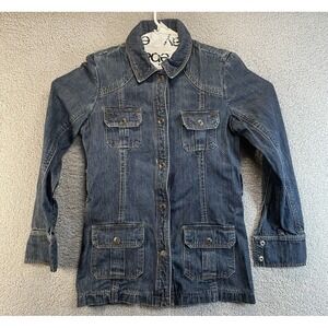 Old Navy Denim Jacket Womens Medium  Blue Stretch Casual Preppy